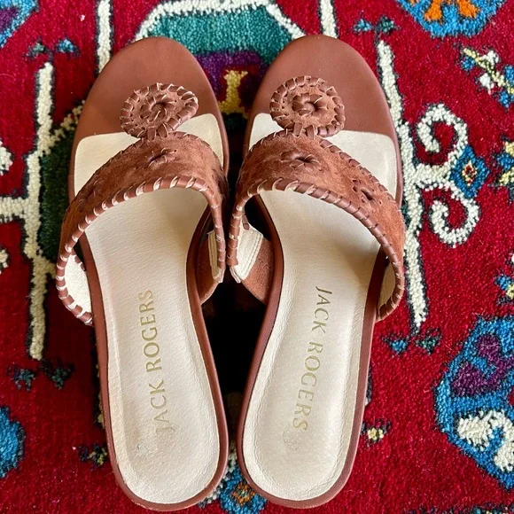 Jack Rogers Brown Slide Sandals - Picture 5 of 6